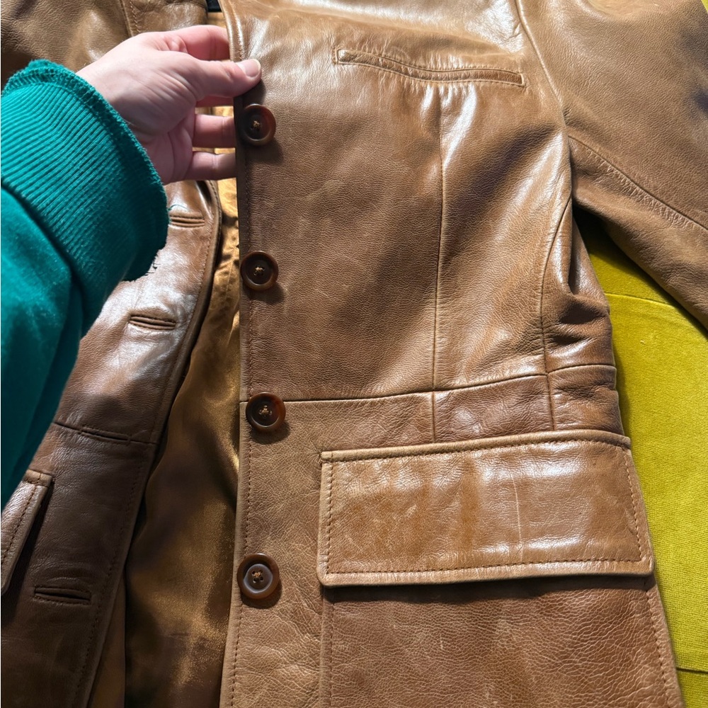 Stylish Brown Leather Jacket - image 2